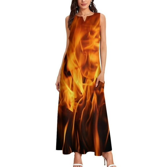 Fire flames Long Dress women dress women's dresses long dresses for women