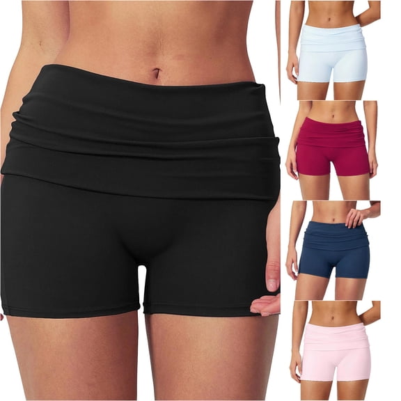 xfsWaSs Soft High Waisted Yoga Shorts for Women Fitness Running Workout Shorts Comfortable Workout Gym Biker Shorts Women Active Wear