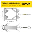 VEVOR Box Anchor for Boats, 19 lb Fold and Hold Anchor, Galvanized