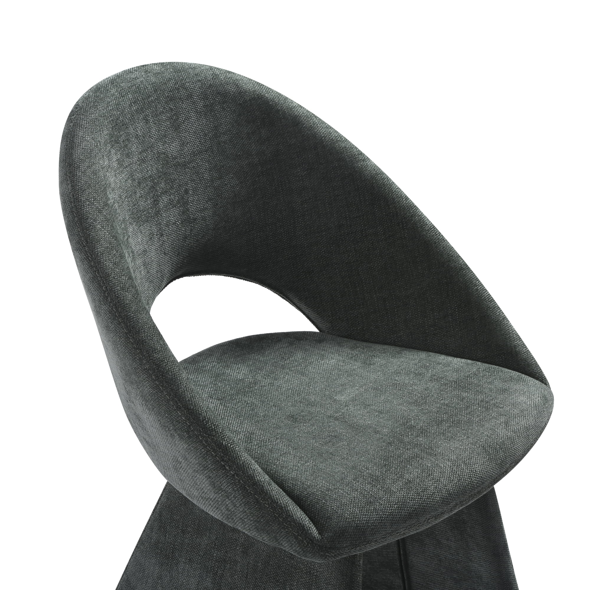 Angelina Modern Curved Back Forest Green Upholstered Dining Chair - Set of 6