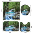 thumbnail image 2 of Juego de 4 cortinas de ducha con diseño de cascada para ventana, con alfombrillas antideslizantes, tapa de inodoro y alfombrilla de baño, duraderas e impermeables, para decoración de baño,, 2 of 7