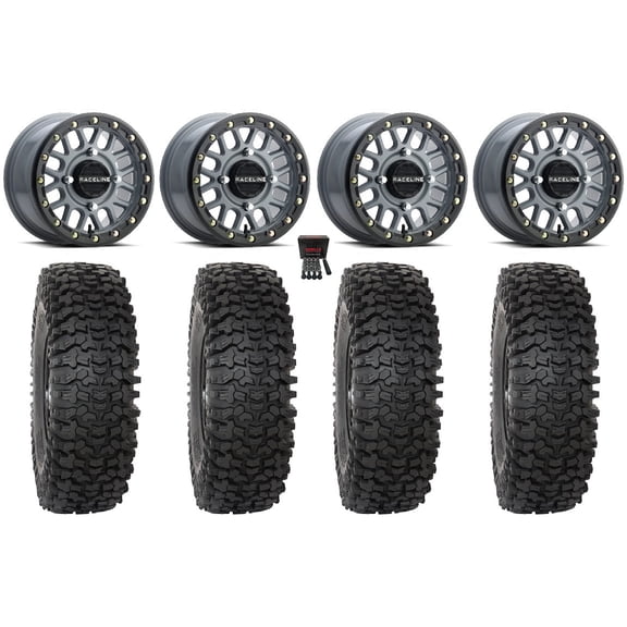 Raceline Podium Bdlk 14" Wheels Gy 27" RC500 Tires Polaris RZR XP 1000 / PRO XP / Ranger XP 900/1000