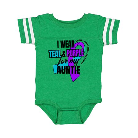 

Inktastic Suicide Prevention I Wear Teal and Purple for My Auntie Gift Baby Boy or Baby Girl Bodysuit