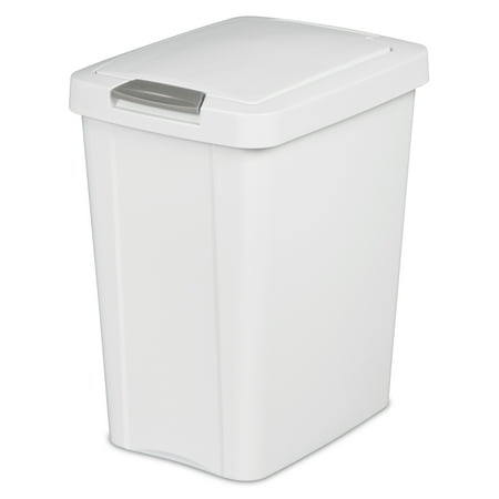 Sterilite 7.5 Gallon Trash Can  Plastic Touch Top Office Trash Can  4 Pack  White(2 piece only)