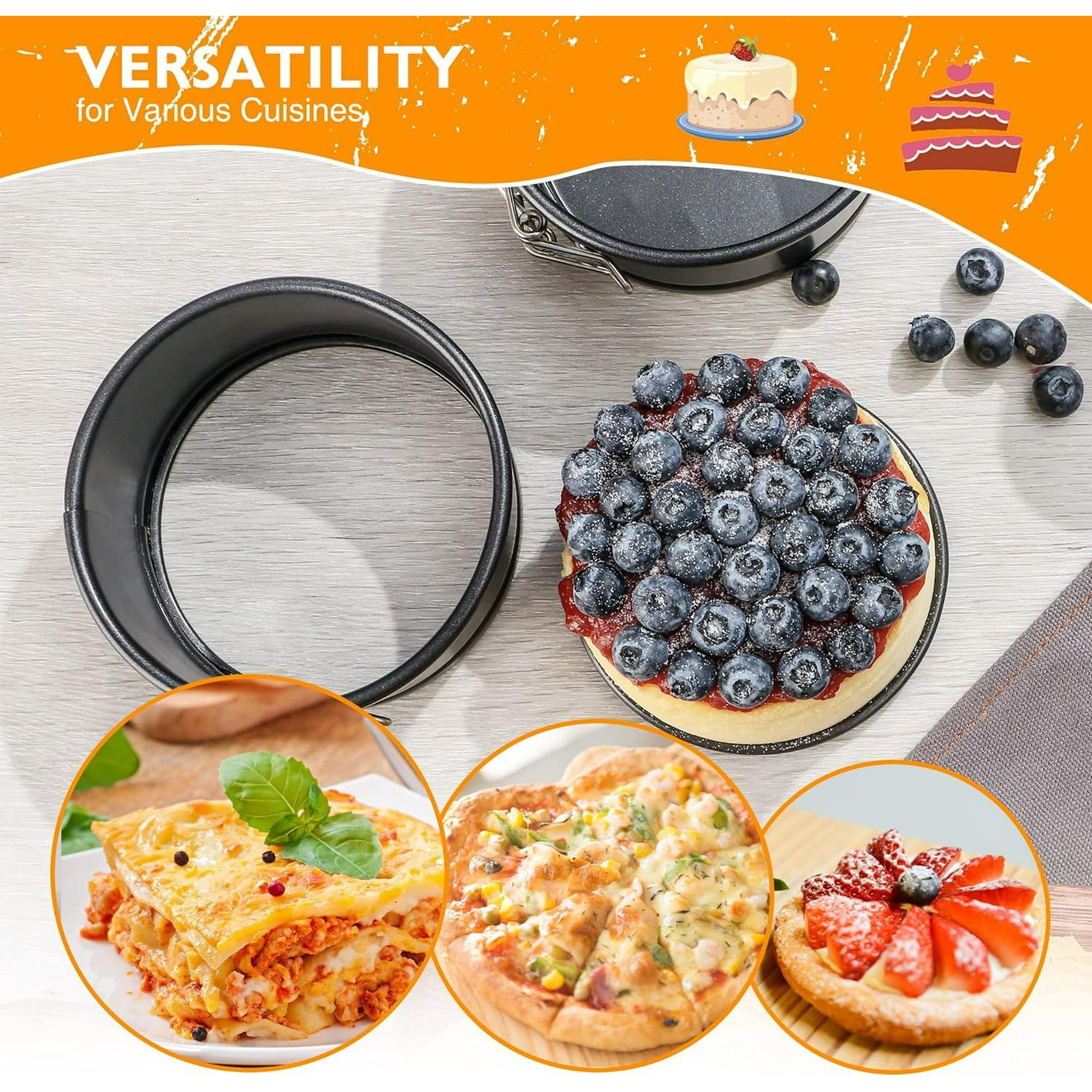 Mini Springform Pans 4 Set Small Cheesecake Pan with Leak Proof Removable Bottom Non Stick Round 4 Inches Cake Pan for Baking Crushed Cakes Pies