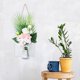 thumbnail image 3 of juego de flores artificiales de imitación para pared, adorno decorativo colgante con luz y tablero de madera para oficina, hogar y tienda (blanco)., 3 of 6