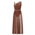 thumbnail image 3 of Ocealan Robe de Danse Lyrique Sans Manches en Maille Jupe Justaucorps Performance de Scène Enfants Marron 12, 3 of 7