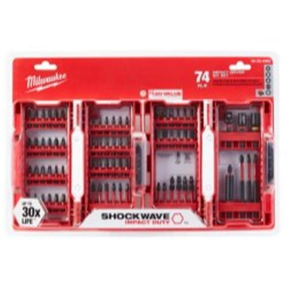Milwaukee Electric Tools MLW48-32-4062 Shockwave Impact Duty Driver Bit Set - 74 Piece