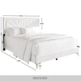 thumbnail image 6 of Castle Place Luxurious Diamond Strip Velvet Upholstered Bed White, King, 6 of 6