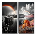 thumbnail image 2 of Designart "Rainbow Colorful Monotone horizon I" Rainbow Framed Wall Art Set Of 2 - Grey Landscapes Frame Gallery Set For Office Decor, 2 of 7