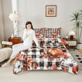 thumbnail image 4 of jejeloiu Autumn Pumpkin Maples Full Size Comforter Sets,White Black Checkered Bedding Comforter Set,Rustic Farmhouse Cabin Bedding Sets For Men Women,Luxury Bedroom Decor Reversible,3-Piece, 4 of 8