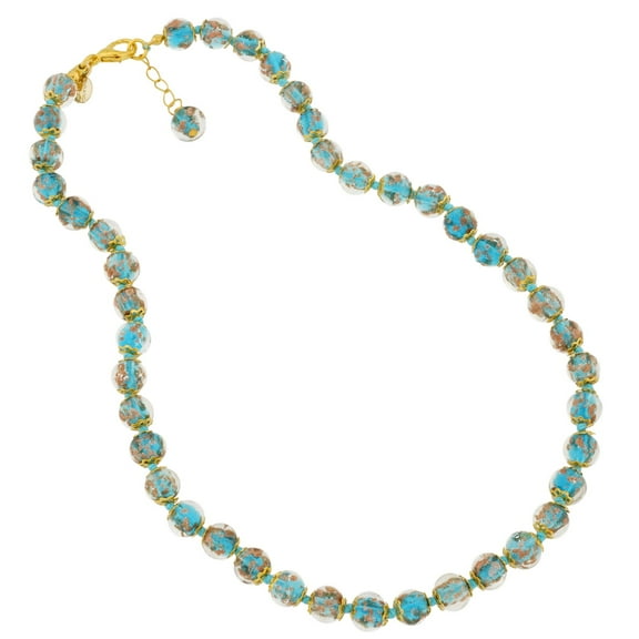 GlassOfVenice Murano Glass Sommerso Necklace - Teal