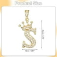 thumbnail image 2 of Encanto de Letra de Corona A-Z, Colgante de Letra S en Oro Laminado con Circonitas, Joyería de Monograma Inicial para Hombres y Mujeres DIY, 2 of 6