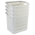 thumbnail image 7 of 35 L Plastic Laundry Storage Basket, White Laundry Hamper with Handle, 4-Pack, 7 of 7