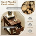 thumbnail image 4 of Gymax Set of 2 Contemporary Side End Table Compact Table w/ Drawer Nightstand Walnut, 4 of 7