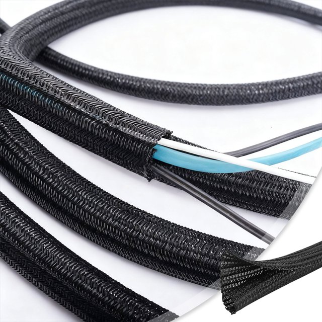 BotaniNest Split Wire Tubing Protector Sleeve Braided Management For TV/Computer/Home /Engine Cord Protectors From No Chew