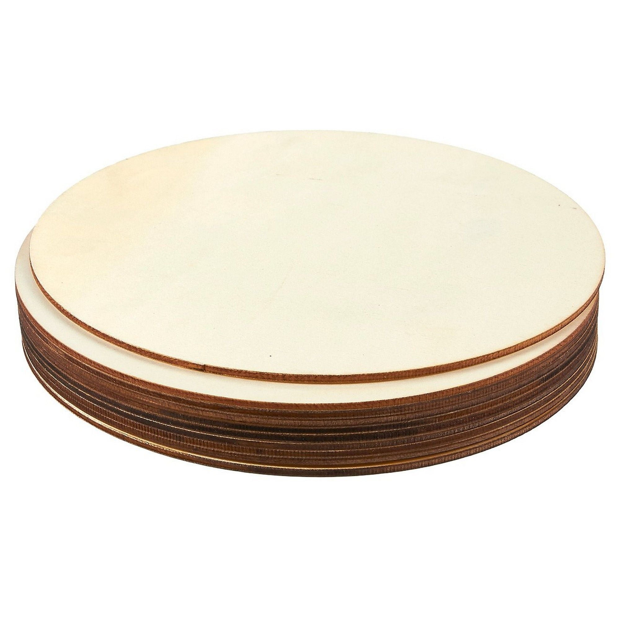 8-Pack Round Natural Rustic Wooden Cutout for Home Decoration 11.75-inch Diameter Unfinished Wood Circle 0.1 inch Thick DIY Craft Supplies
