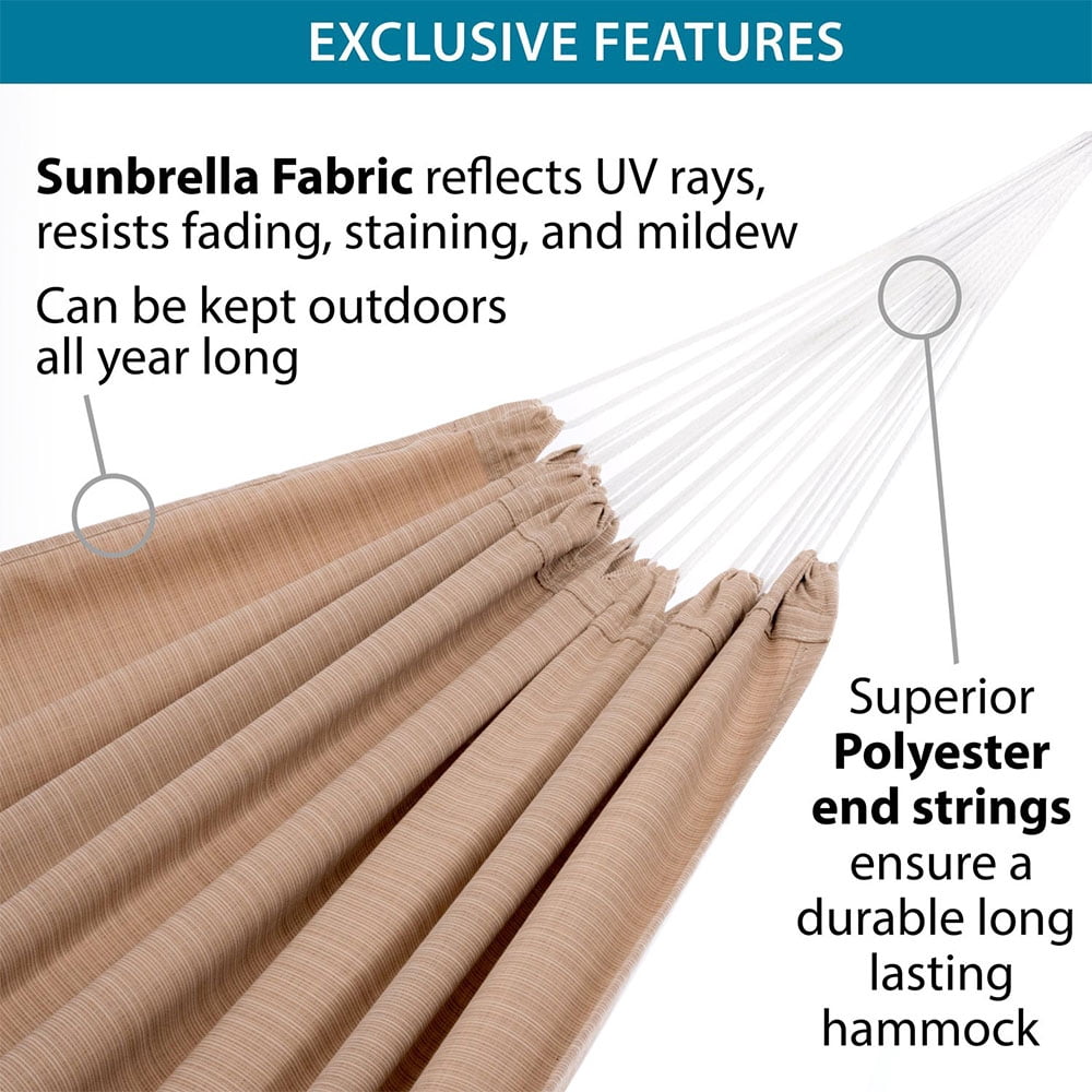 Vivere Brazilian Double Sunbrella® Hammock - Sand