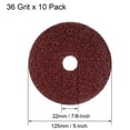 thumbnail image 2 of 5-Inch x 7/8-Inch Aluminum Oxide Resin Fiber Discs, Center Hole 36 Grit Sanding Grinding Discs 10 Pcs, 2 of 4