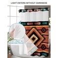 thumbnail image 4 of No Hook Cloth Fabric Shower Curtain with Snap in Liner, Aztec Southwest Waterproof Shower Curtains Set with See Through Top Window, Orange Black Boho Tribes Abstract Bath Curtains Shower 48"x72", 4 of 6