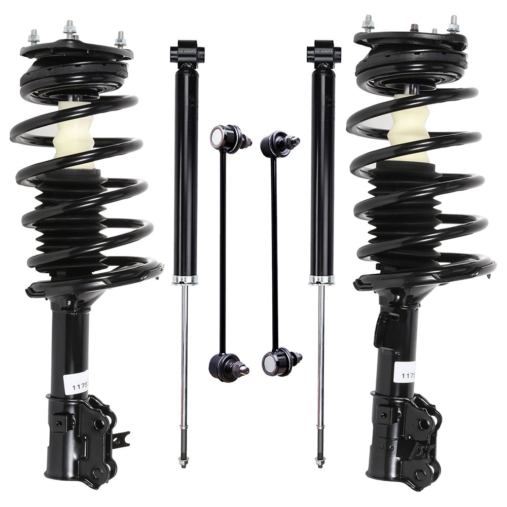 CCIYU Complete Suspension Kit Fits 2006 2007 2008 2009 2010 2011 for Hyundai Accent Includes Rear shock absorber Front Strut Spring Assembly Stabilizer Bar Link