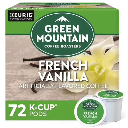 Green Mountain Coffee French Vanilla, 72 K-Cup Pod, Light Roast