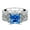 Blue, variant on 3 Carat Moissanite Rings for Women, S925 Sterling Silver D Color VVS1 Princess Cut Diamond Rings, Ideal Choice for Birthday, Anniversary and Romantic Occasions