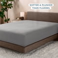 thumbnail image 3 of Bare Home Cozy Fleece Fitted Sheet - Extra Plush Polar Fleece - Deep Pocket Bed Sheet - Twin, Light Gray, 3 of 7