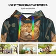 thumbnail image 4 of Haiem Surreal Meditating Cat for Women's Fashion Hoodies & Sweatshirts with Kangaroo Pocket,Hooded Sweatshirt with Eye-catching Drawstrings-Small, 4 of 7