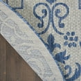 thumbnail image 5 of Nourison Garden Party Indoor/Outdoor Transitional Damask Ivory/Blue 5'3" x round Area Rug, (5' Round), 5 of 9