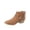 Cognac, variant on Primrose Womens Perforated Cutout Chunky Block Stacked Heels Ankle Booties Boots