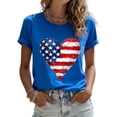 thumbnail image 2 of Ailaofu Women's Casual Short Sleeve T-Shirt Independence Day Print Crew Neck Top Comfortable Summer Everyday Shirt, 2 of 5
