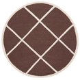 thumbnail image 2 of SAFAVIEH Cambridge Kennedy Geometric Wool Area Rug, Dark Brown/Ivory, 6' x 6' Round, 2 of 11