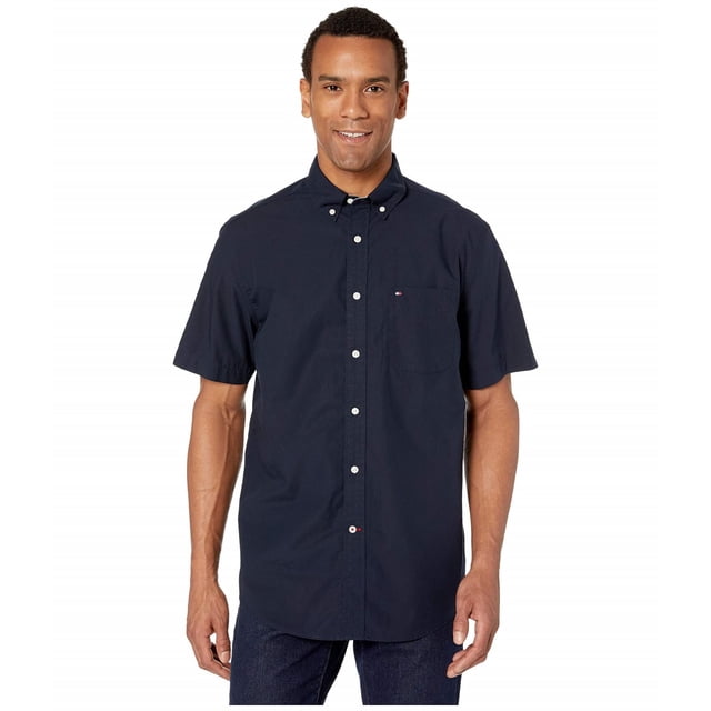 Camisa Tommy Hilfiger de manga corta, corte clásico, azul marino