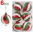 thumbnail image 3 of 6/24 piezas de bolas de colores navideños con purpurina para colgar en el árbol de Navidad, adorno para el hogar, regalo de fiesta de año nuevo, decoración, 3 of 5
