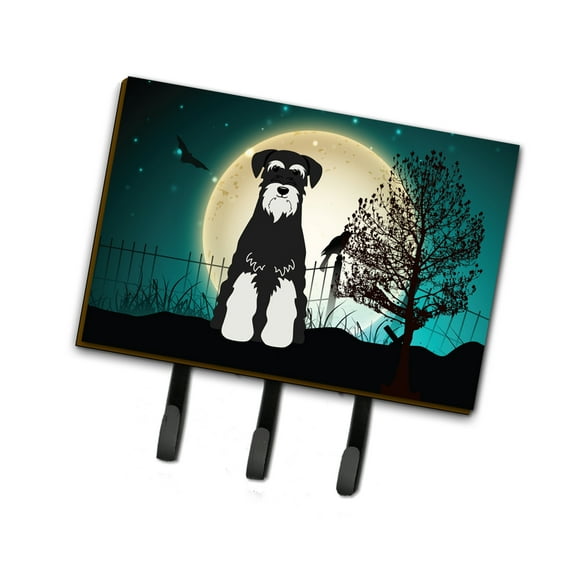 Halloween Scary Standard Schnauzer Salt and Pepper Leash or Key Holder