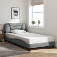 thumbnail image 3 of vidaXL Bed Frame with LED Lights Light Grey 100x203 cm Fabric, 3 of 5