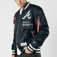 thumbnail image 3 of Men's New Era x Alpha Industries Navy Atlanta Braves Full-Zip Bomber Jacket, 3 of 6
