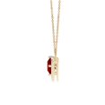 thumbnail image 2 of ANGARA Round Lab Grown 2.1 Ct Ruby Chevron Necklace with Diamond Accents for Women in 14K Yellow Gold (Size-8mm) | July Birthstone, Anniversary, Jewelry Gift for Women | Lab-Grown Ruby Necklace, 2 of 7