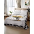 thumbnail image 2 of Vintage Sunflower King Size Flat Sheet, Wrinkleproof & Fadeproof Cooling Flat Bed Sheet Only, Spring Floral Summer Botanical Plaid Breathable Soft Bedding Top Sheets 105 x 98 Inches, 2 of 8