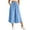 Light Blue, variant on Women's Flowy Wide Leg Capris Casual Loose High Elastic Waist Boho Cropped Trousers Summer Palazzo Capri Pants with Pockets