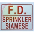 thumbnail image 1 of FD SPRINKLER SIAMESE SIGN(10x12,WHITE,ALUMINUM) -ref19722, 1 of 5