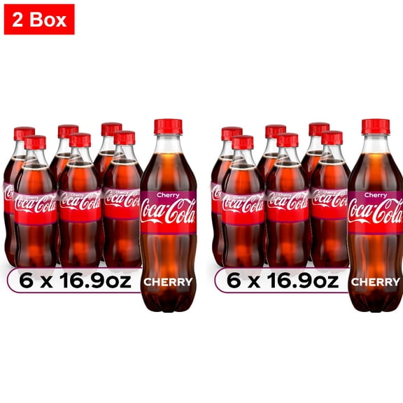 Coca-Cola Cherry Soda Bottles 6 CT / 16.9 fl oz - 2 Box