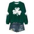 thumbnail image 4 of FASHOFT St Patricks Day Long Sleeve Shirts for Women Irish Shamrock Pullover Tops Clover Graphic Tees Sweatshirt Green XXXL, 4 of 4