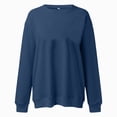 thumbnail image 4 of NOLDARES Womens Oversized Sweatshirts Fleece Sweaters Long Sleeve Crewneck Hoodies Fall Solid Color Drop Shoulder Pullovers,Navy,XL, 4 of 7