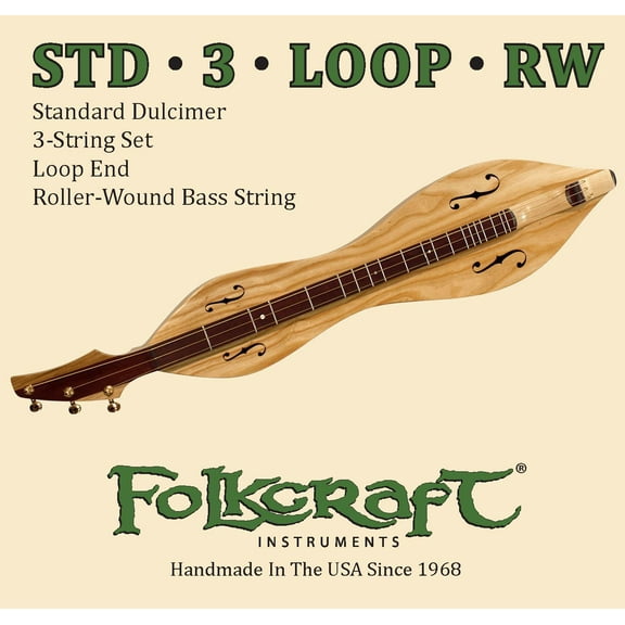 Folkcraft® Loop End Dulcimer String Set, Loop Ends (.012" 015" .024"RW)