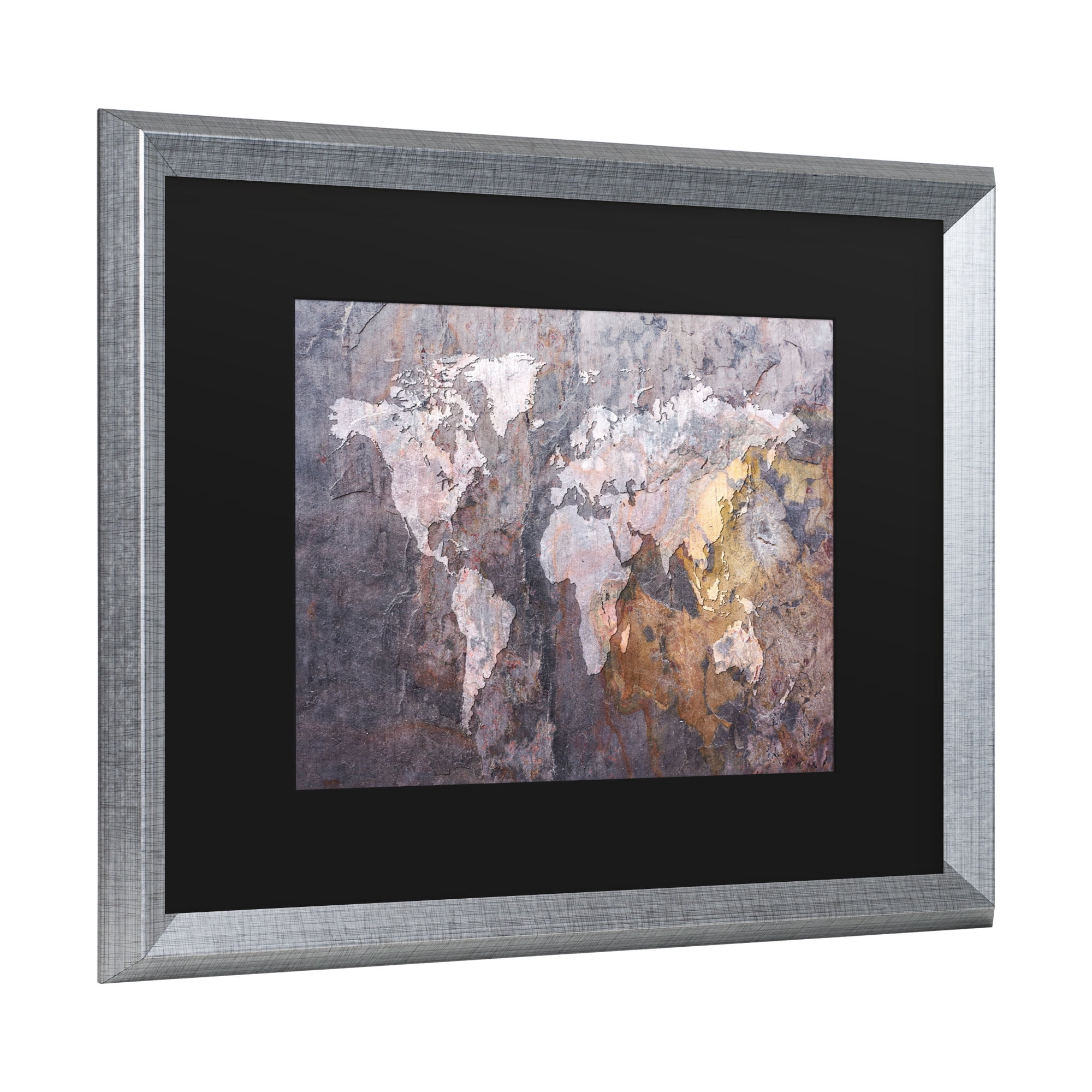 Trademark Fine Art 'World Map - Rock' Canvas Art by Michael Tompsett