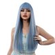 thumbnail image 1 of Pelucas de pelo largo y liso azul con flequillo suaves y soñadoras, 1 of 8