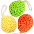 thumbnail image 1 of Paquete de 3 esponjas de baño naturales, esponja de ducha de lufa, esponja exfoliante para limpieza corporal, esponja corporal para hombres, mujeres y niños, 1 of 5