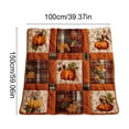 thumbnail image 3 of Dpityserensio Fall Pumpkin Maple Plaid Flannel Quilted Throw Blanket Sofa Bed Decor, 3 of 9